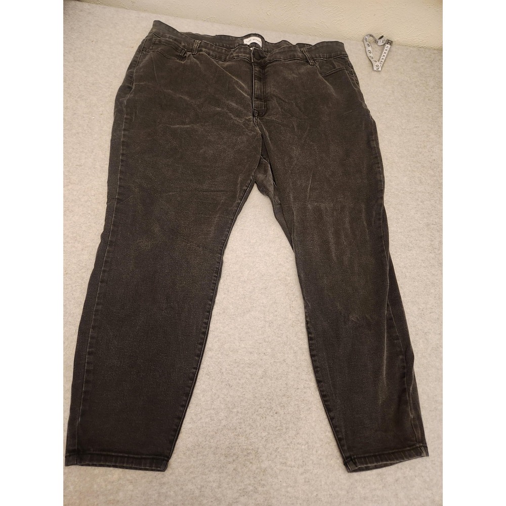 Lane Bryant Jeans Womens 26 Black Gray Flex Magic Waist Curvy High Rise Skinny
